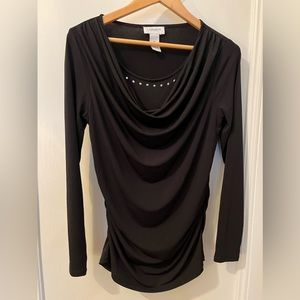 Carmen Black Top with Silver detail